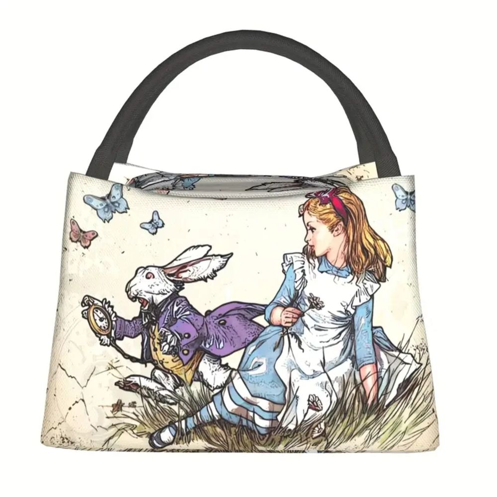 Timeless Fairy Tale Rabbit Girl Print, Reusable Insulated Lunch Bag,11x6.3x6.7"